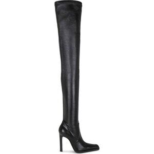 Saint Laurent Nina 110 leather Nina Over The Knee Boots in Nero Black 40 10 Box